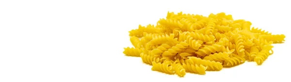 Raw Auger Pasta Isolerad Vit Bakgrund Närbild Töm Utrymmet För — Stockfoto