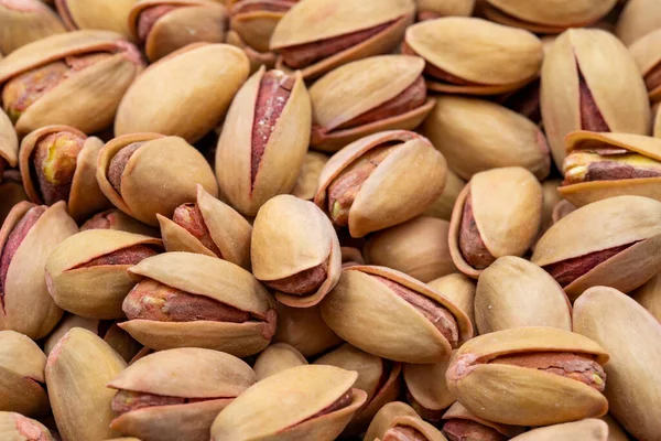 Närbild Pistaschmandlar Mat Bakgrund Snack Färska Nötter — Stockfoto