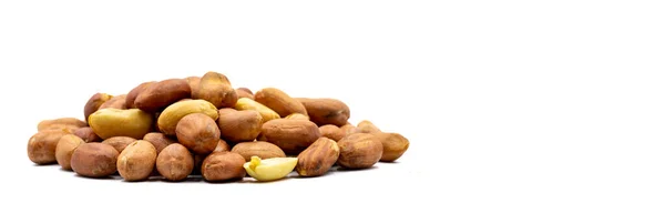 Kacang Diisolasi Pada Latar Belakang Putih Kacang Snack Close Kosong — Stok Foto