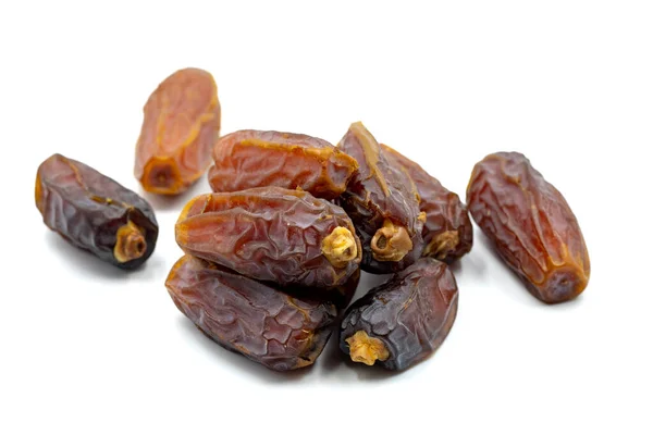 Date Fruits White Background Fresh Medjool Dates Ramadan Close — Stock Photo, Image