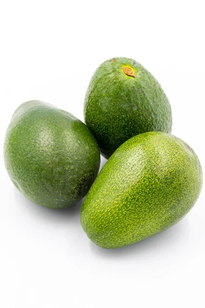 Avocado Een Witte Achtergrond Gecombineerd Met Schaduw Van Rijpe Avocado — Stockfoto