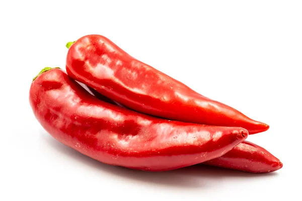 Färsk Röd Paprika Vit Bakgrund Med Skugga Närbild — Stockfoto