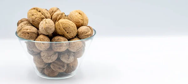 Walnuts White Background Copy Space — Stock Photo, Image