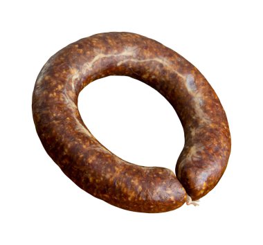 Beyaz arkaplanda Türk sosisi izole edilmiş