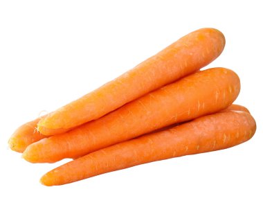 Beyaz arka planda izole edilmiş havuç. Havuç Kırpma Yolu