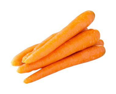 Beyaz arka planda izole edilmiş havuç. Havuç Kırpma Yolu