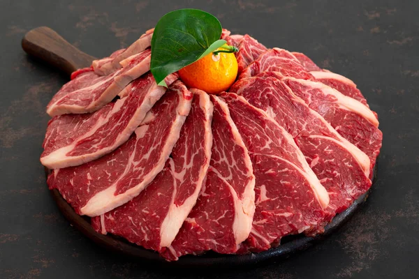 Beef ribeye. entrecote is a piece of meat taken from the back of the veal and taken from a slightly oily area.