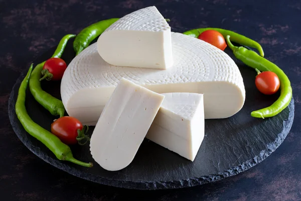 Basket Cheese Soft Feta Cheese Traditional Snacks Turkey Gourmet Cheese — Stock Photo, Image
