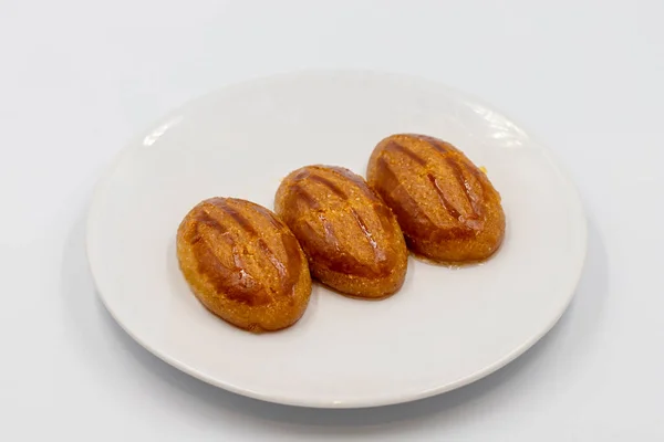 Traditionell Turkisk Dessert Sekerförbereda Isolerad Vit Bakgrund Turkisk Dessert Med — Stockfoto