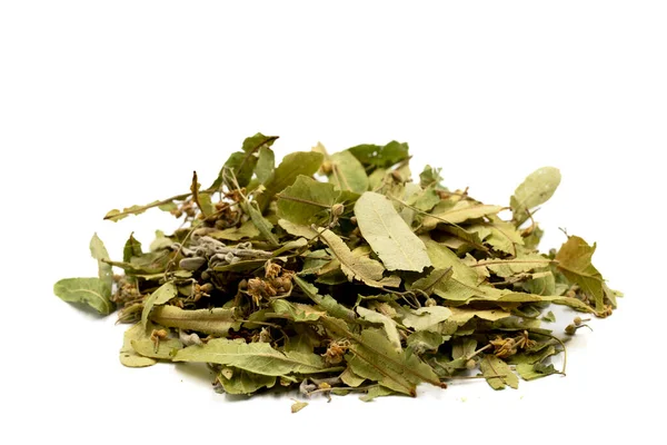 Χειμώνα Τσάι Βοτάνων Λευκό Φόντο Τσάι Του Χειμώνα Φαρμακευτικό Τσάι — Φωτογραφία Αρχείου