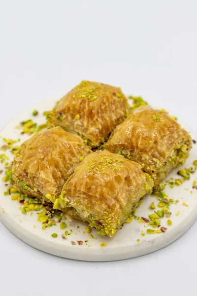 Φιστίκι Μπακλαβά Κοντινό Πλάνο Παραδοσιακές Γεύσεις Μέσης Ανατολής Παραδοσιακός Τούρκικος — Φωτογραφία Αρχείου