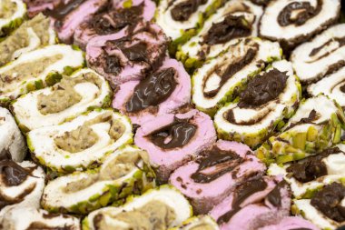 Türk zevki çeşitleri, yakın çekim ile birlikte. Geleneksel Türk mutfağının lezzeti, Türk lezzeti.