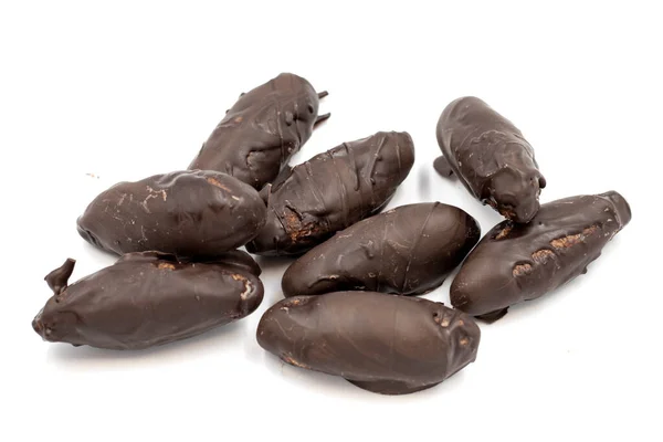 Speciální Čokoláda Tmavým Zevnějškem Kokosem Uvnitř Tmavá Čokoláda Kokosovou Náplní — Stock fotografie