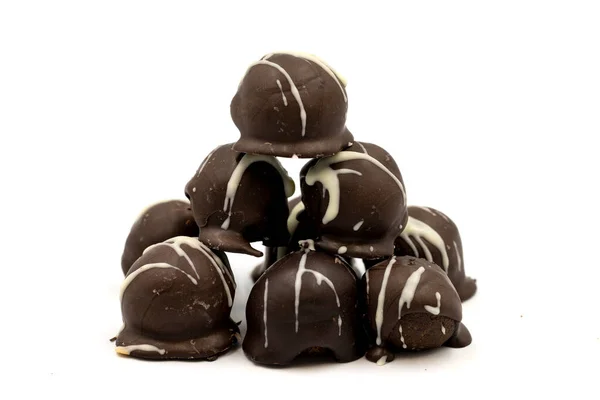 Специальный Шоколад Темным Снаружи Кокосом Внутри Темный Шоколад Кокосовой Начинкой — стоковое фото