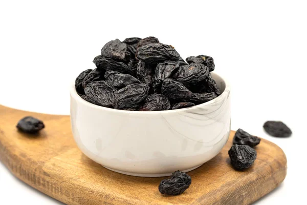Black Dried Raisins White Background Healthy Fres — Photo