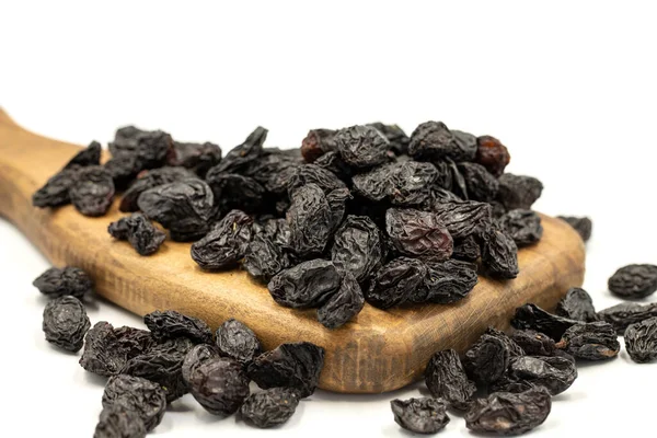 Black Dried Raisins White Background Healthy Fres — Foto Stock