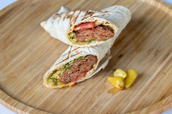 Traditionelles Türkisches Und Arabisches Adana Und Urfa Kebab Hackfleisch Kebab — Stockfoto