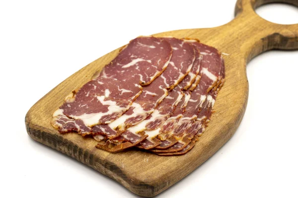 Pastrami Turco Bacon Base Carne Rapa Pastrami Manzo Affettato Pastirma — Foto Stock