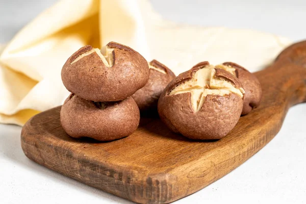 Tahini Kekse Cookies Auf Weißem Hintergrund Nahaufnahme — Stockfoto