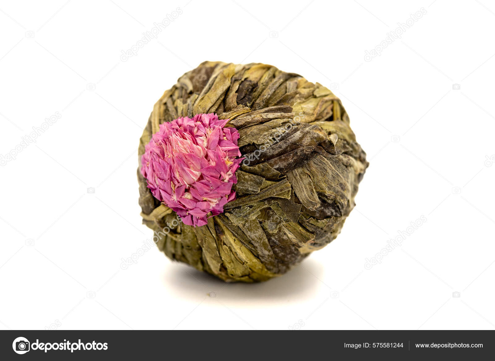 Жасминовый Чай Шарики Изолированы Белом Фоне Цветущий Чай Цветущий.