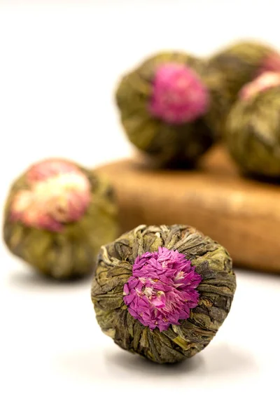 Jasmintee Kugeln Isoliert Auf Weißem Hintergrund Blühender Tee Oder Blühender — Stockfoto