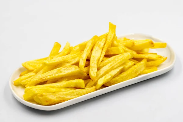 Fried Potatoes French Fries Isolated White Background French Fries Served — Stockfoto
