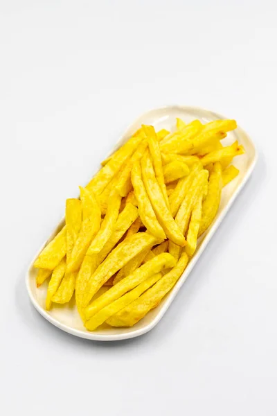 Fried Potatoes French Fries Isolated White Background French Fries Served — Stockfoto