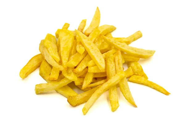 Fried Potatoes French Fries Isolated White Background Close — Stockfoto