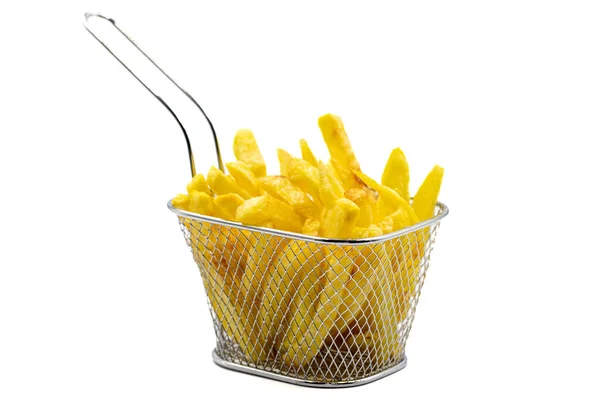 Fried Potatoes French Fries Isolated White Background French Fries Served — Stock fotografie