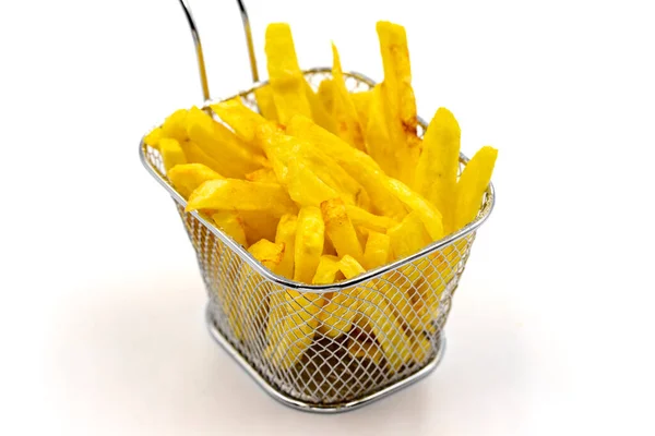 Fried Potatoes French Fries Isolated White Background French Fries Served — Stockfoto