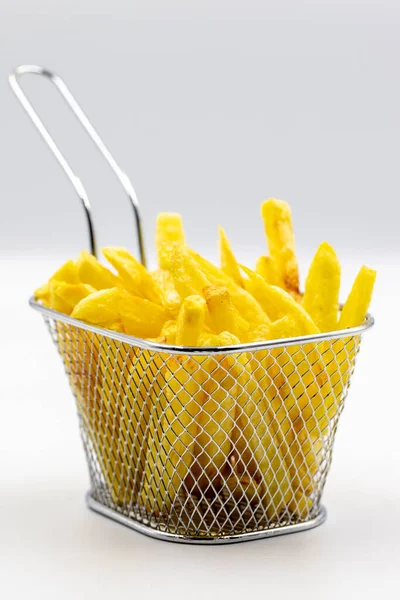 Fried Potatoes French Fries White Background French Fries Served Roasting — Stockfoto
