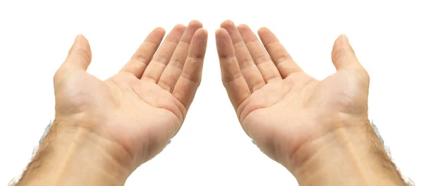 Praying Adult Hand Isolated White Background — Stock Fotó