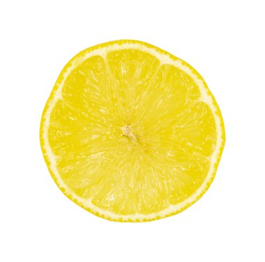 Juicy lemon slice. Lemon slice isolated on white background. background image.