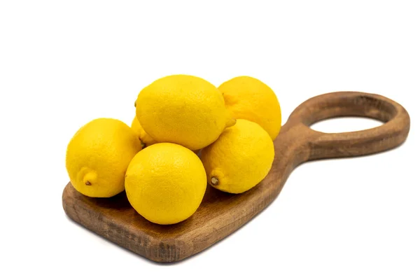 Fresh Lemon Organic Lemon Isolated White Background Close — Stockfoto