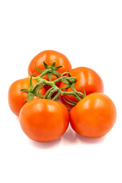 Bunch Tomatoes Fresh Tomatoes Isolated White Background Organic Food Close — 图库照片