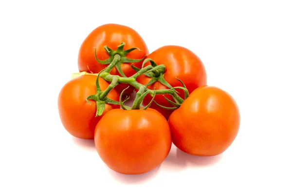 Bunch Tomatoes Fresh Tomatoes Isolated White Background Organic Food Close — Stok fotoğraf