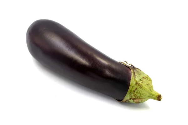 Ripe Eggplant Fresh Eggplants Isolated White Background Organic Food Close — Stockfoto