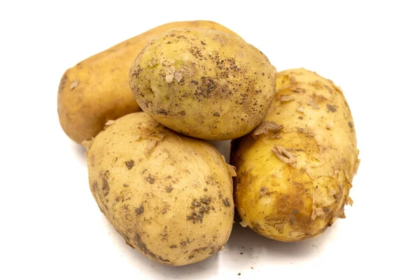 Ripe Potatoes Fresh Raw Potatoes Isolated White Background Organic Food — Foto de Stock