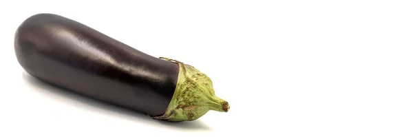 Ripe Eggplant Fresh Eggplants Isolated White Background Organic Food Copy — Stock Fotó