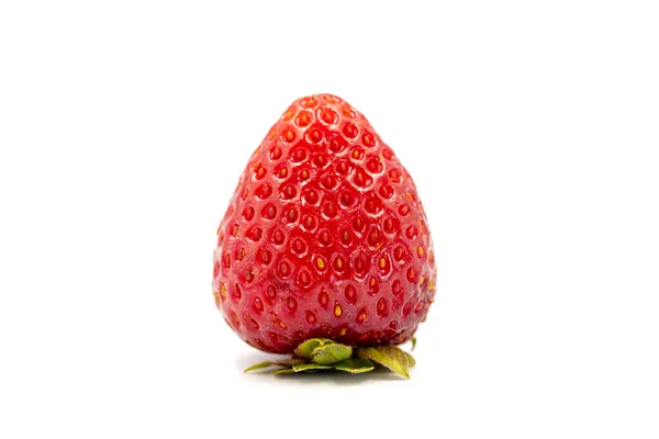 Ripe Strawberry Isolated White Background Fresh Strawberries Organic Food Close — Stok fotoğraf