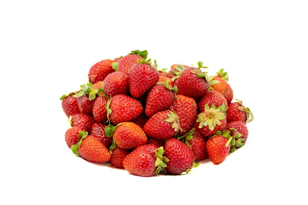 Ripe Strawberry Isolated White Background Fresh Strawberries Organic Food Copy — Stockfoto