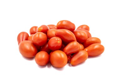 Cherry tomato. Small tomatoes isolated on a white background. Vegetable, healthy vegan food. close up