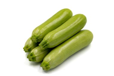 Organic zucchini. Fresh pumpkin isolated on white background. Vegetable, healthy vegan food. close up