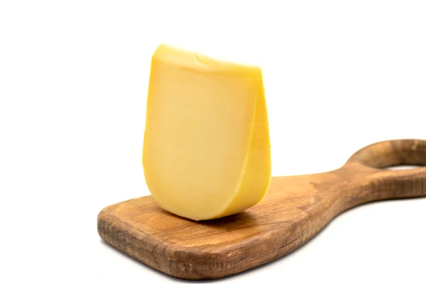 Yellow Gouda Cheese Hard Dutch Gouda Cheese Isolated White Background — Stockfoto