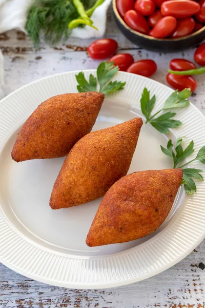 Polpette Ripiene Prelibatezze Della Cucina Turca Kibbeh Icli Kofte Sul — Foto Stock