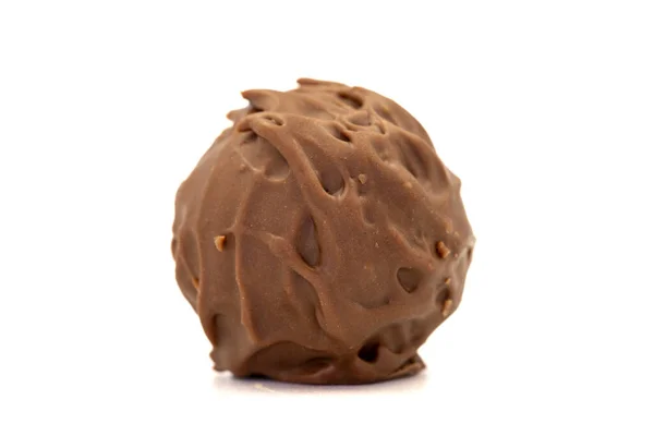 Csokis Praliné Tejcsokoládé Izolált Fehér Háttérrel Közelről — Stock Fotó