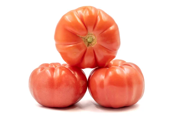 Pomidor Izolowany Białym Tle Rolnictwo Ekologiczne Zbliżenie — Zdjęcie stockowe