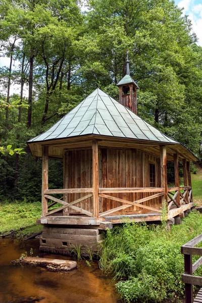 Wooden Chapel Water Gorecko Koscielne Poland — Stock Photo, Image