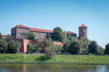 View of the beautiful royal castle at Wawel in Krakow.