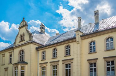 A palace and park complex from the nineteenth eclectic style. Przyszowice, Poland